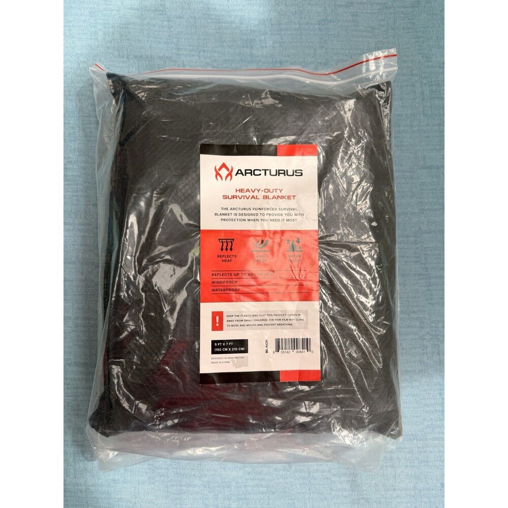 New Arcturus All-Weather Heavy Duty Waterproof Outdoor Survival Blanket 5’ X 7’